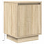 sengeskabe 2 stk. med LED-lys 38x34x50 cm sonoma-eg