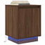 Sengeskab med LED-lys Brun Eg 38x34x50 cm