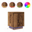sengeskabe 2 stk. med LED-lys 38x34x50 cm gammelt træ-look