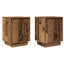 sengeskabe 2 stk. med LED-lys 38x34x50 cm gammelt træ-look