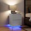 Sengeskab med LED-lys Hvid 38x34x50 cm