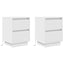 sengeskabe 2 stk. med LED-lys 38x34x50 cm hvid