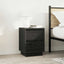 Sengeskab med LED-lys Sort 38x34x50 cm