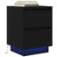 sengeskabe 2 stk. med LED-lys 38x34x50 cm sort