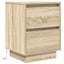 sengeskabe 2 stk. med LED-lys 38x34x50 cm sonoma-eg
