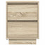 sengeskabe 2 stk. med LED-lys 38x34x50 cm sonoma-eg