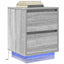 sengeskabe 2 stk. med LED-lys 38x34x50 cm grå sonoma-eg