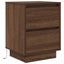 Sengeskab med LED-lys Brun Eg 38x34x50 cm