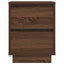 Sengeskab med LED-lys Brun Eg 38x34x50 cm