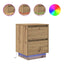 sengeskabe 2 stk. med LED-lys 38x34x50 cm kunsteg