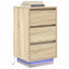 sengeborde med LED-lys 38x34x65 cm sonoma-eg