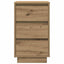 sengebord med LED-lys 38x34x65 cm kunsteg