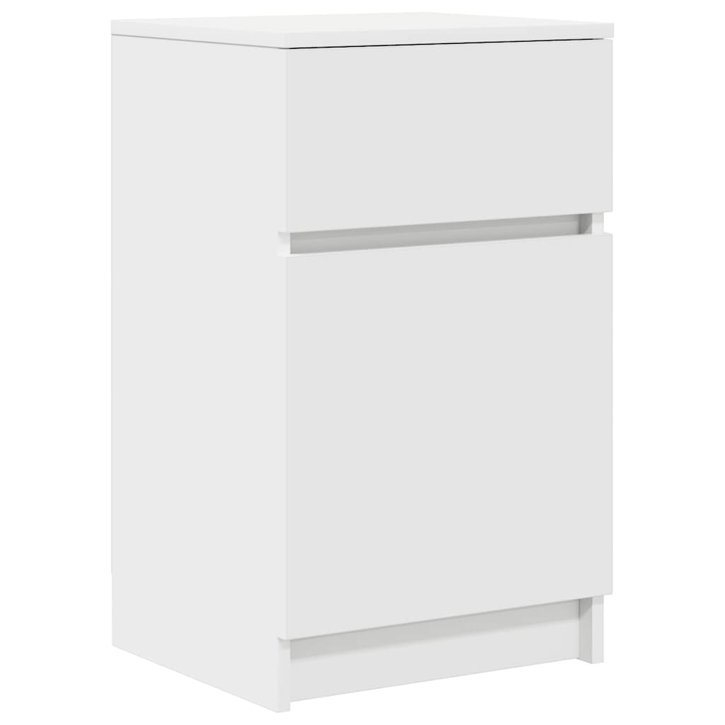 sengeborde 2 stk. 39x35x65 cm konstrueret træ hvid