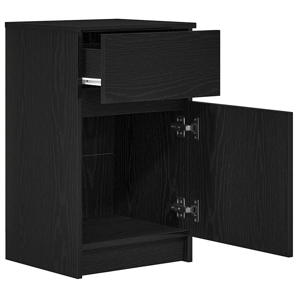 sengeborde 2 stk. 39x35x65 cm konstrueret træ sort