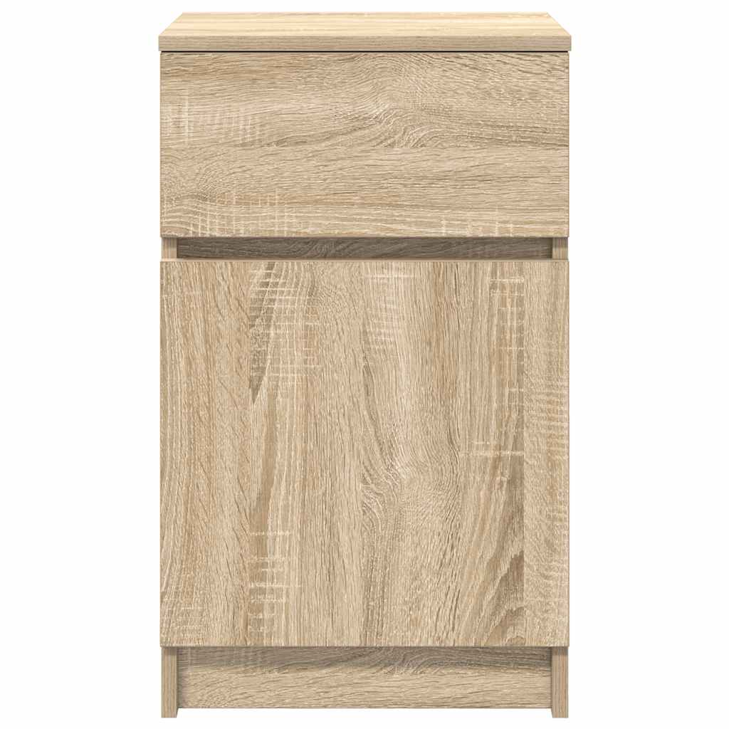 sengeborde 2 stk. 39x35x65 cm konstrueret træ sonoma-eg