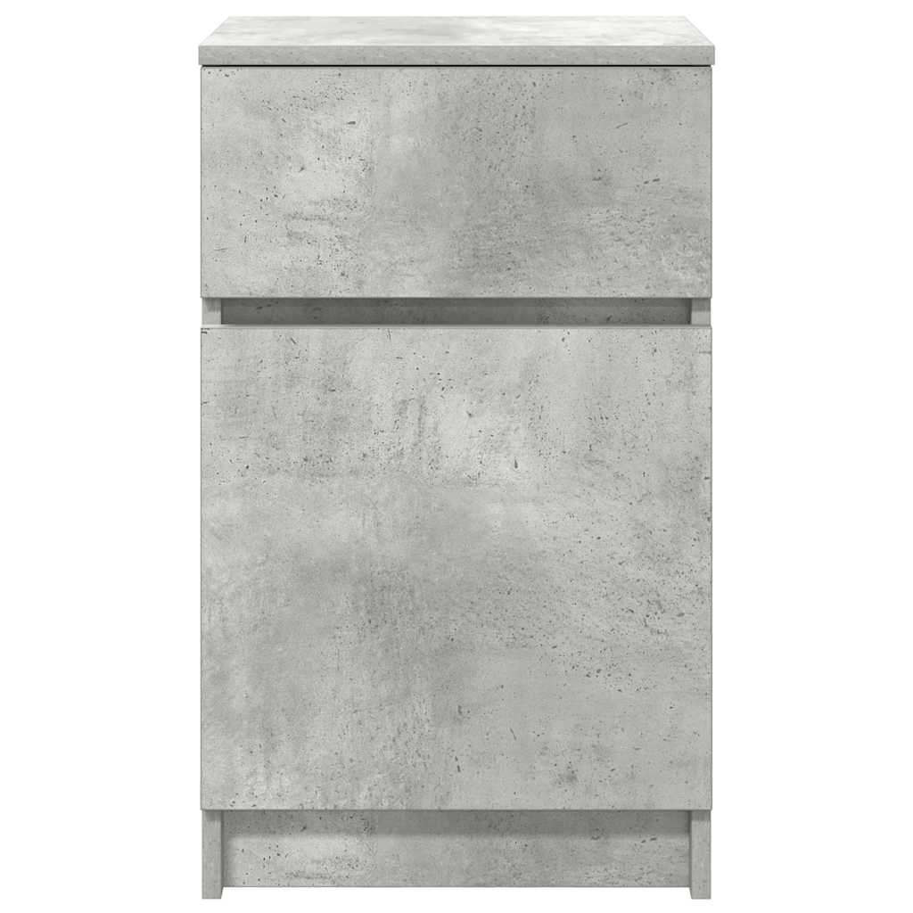 sengeborde 2 stk. 39x35x65 cm konstrueret træ betongrå