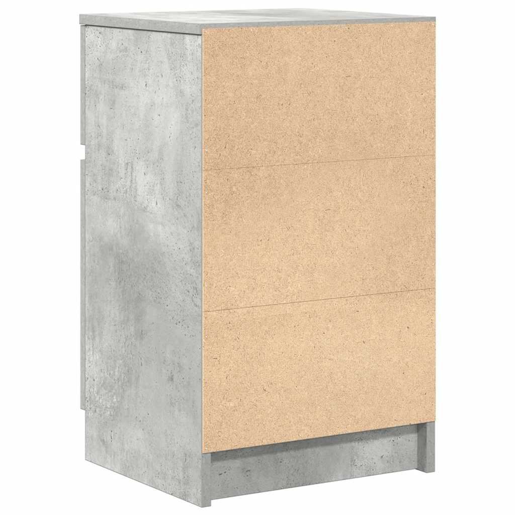 sengeborde 2 stk. 39x35x65 cm konstrueret træ betongrå
