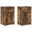 sengeborde 2 stk. 39x35x65 cm konstrueret træ røget egetræ