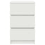 sengebord med 3 skuffer 39x35x65 cm hvid