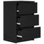 sengebord med 3 skuffer 39x35x65 cm sort
