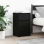 sengebord med 3 skuffer 39x35x65 cm sort