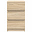 sengebord med 3 skuffer 39x35x65 cm sonoma-eg