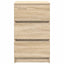 sengeborde med 3 skuffer 2 stk. 39x35x65 cm sonoma-eg