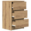 sengebord med 3 skuffer 39x35x65 cm kunsteg
