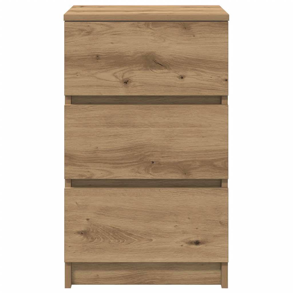 sengebord med 3 skuffer 39x35x65 cm kunsteg
