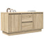 tv-bord med LED-lys 100x41x50 cm sonoma-eg