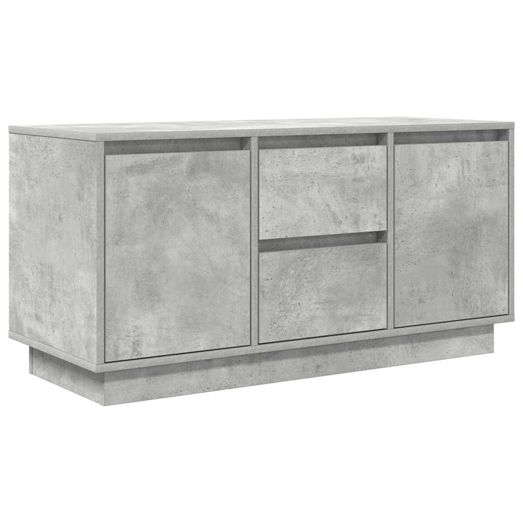 sengebord med LED-lys 100x41x50 cm betongrå