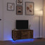 tv-bord med LED-lys 100x41x50 cm antikt træ