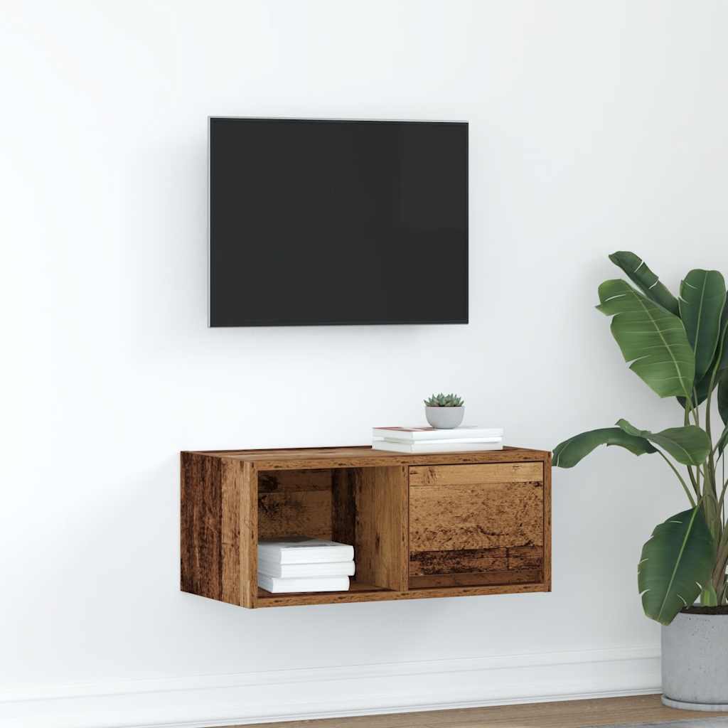 tv-bord 60x31x25,5 cm konstrueret træ antikt trælook