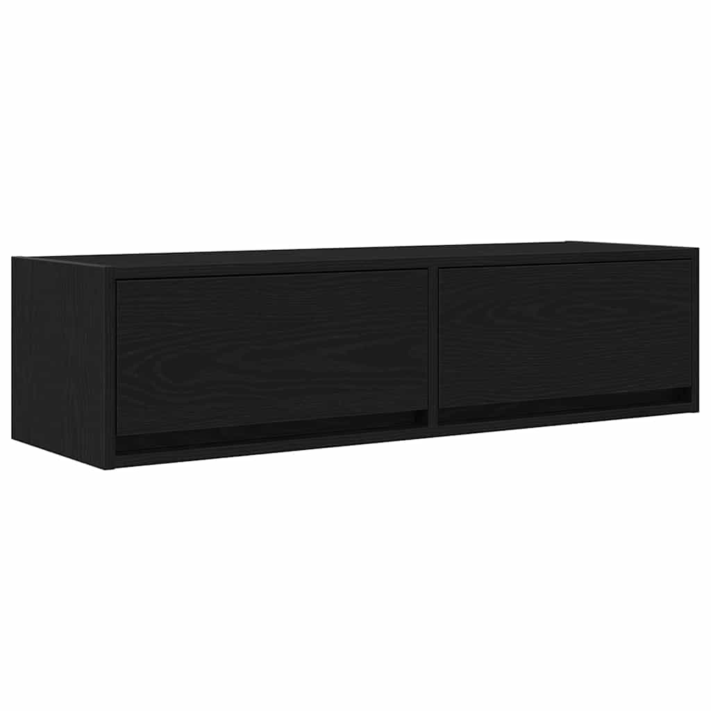 TV-skab med skuffe Sort eg 100 x 31 x 25,5 cm Konstrueret træ