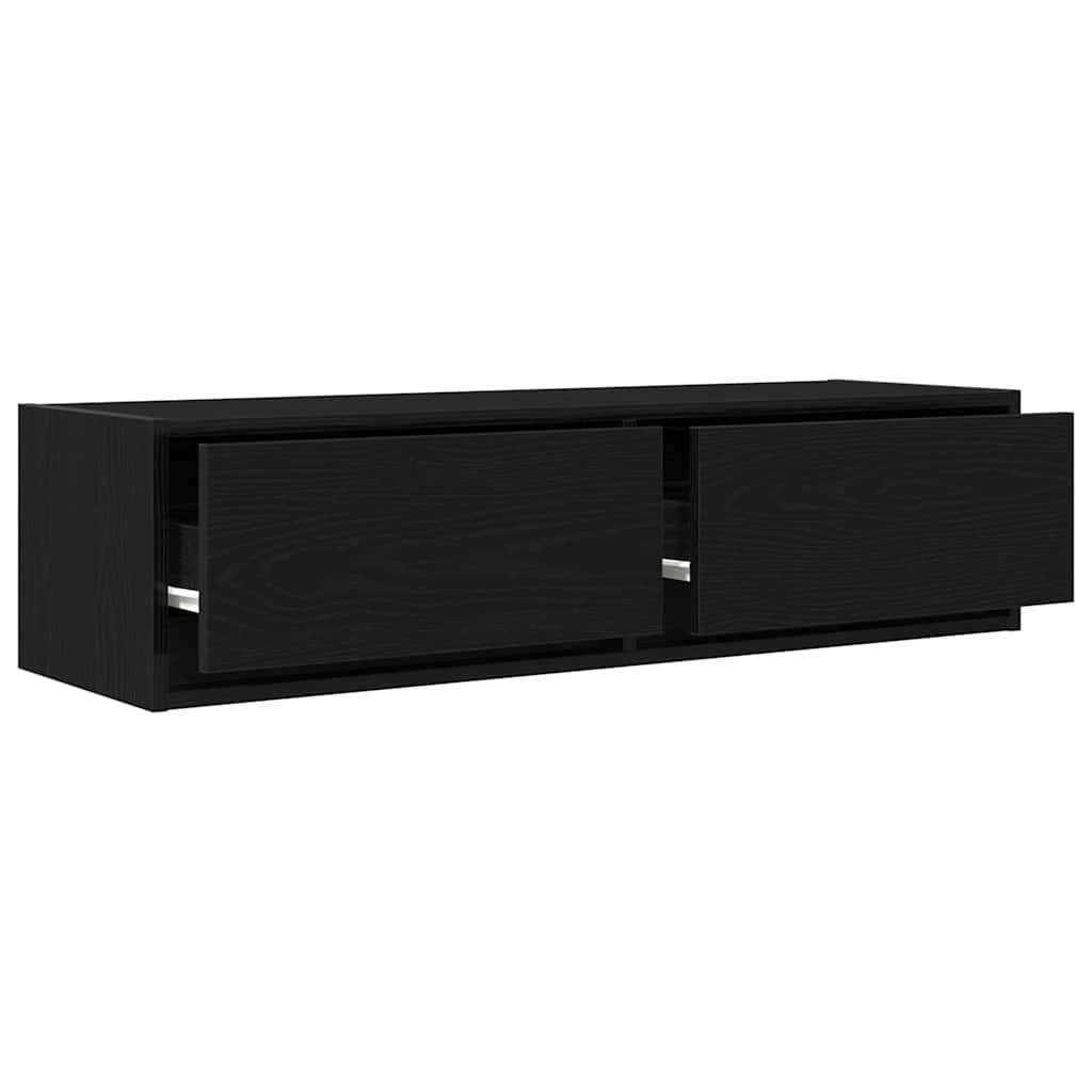 TV-skab med skuffe Sort eg 100 x 31 x 25,5 cm Konstrueret træ
