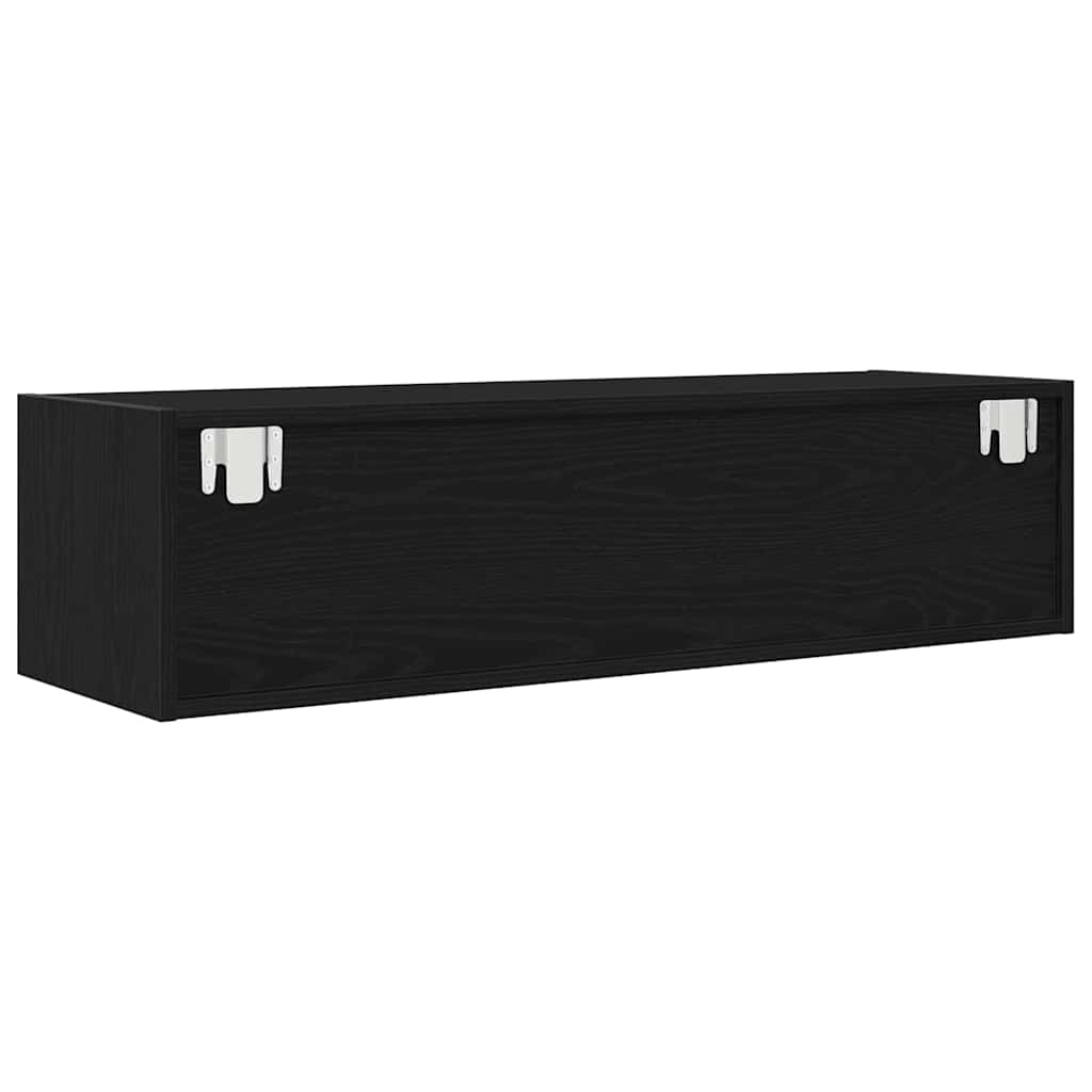 TV-skab med skuffe Sort eg 100 x 31 x 25,5 cm Konstrueret træ