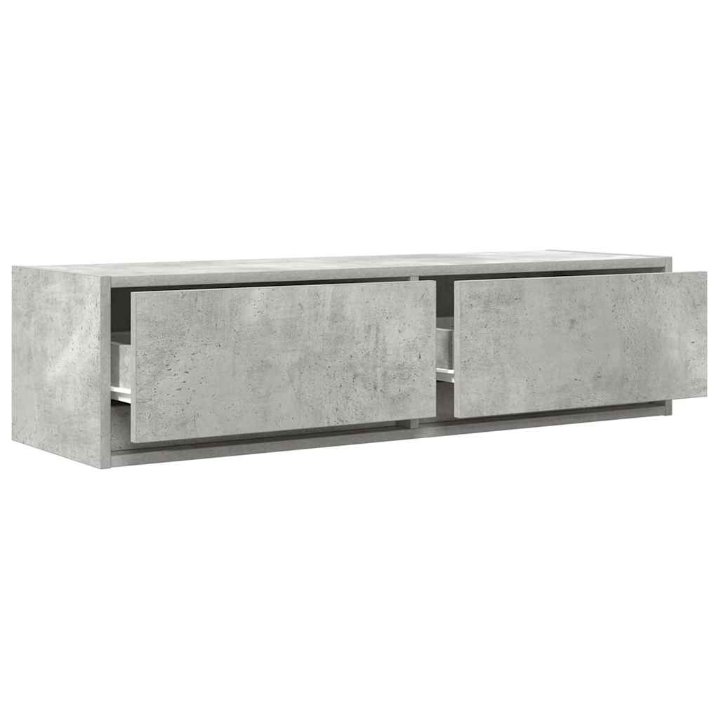 TV-skab med skuffe Betongrå 100 x 31 x 25,5 cm Konstrueret træ
