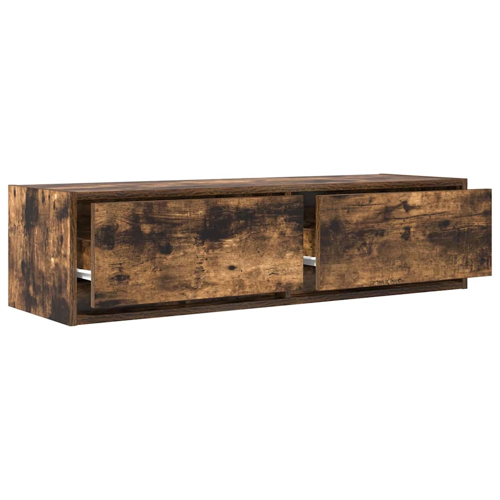 TV-skab med skuffe Røget eg 100 x 31 x 25,5 cm Konstrueret træ