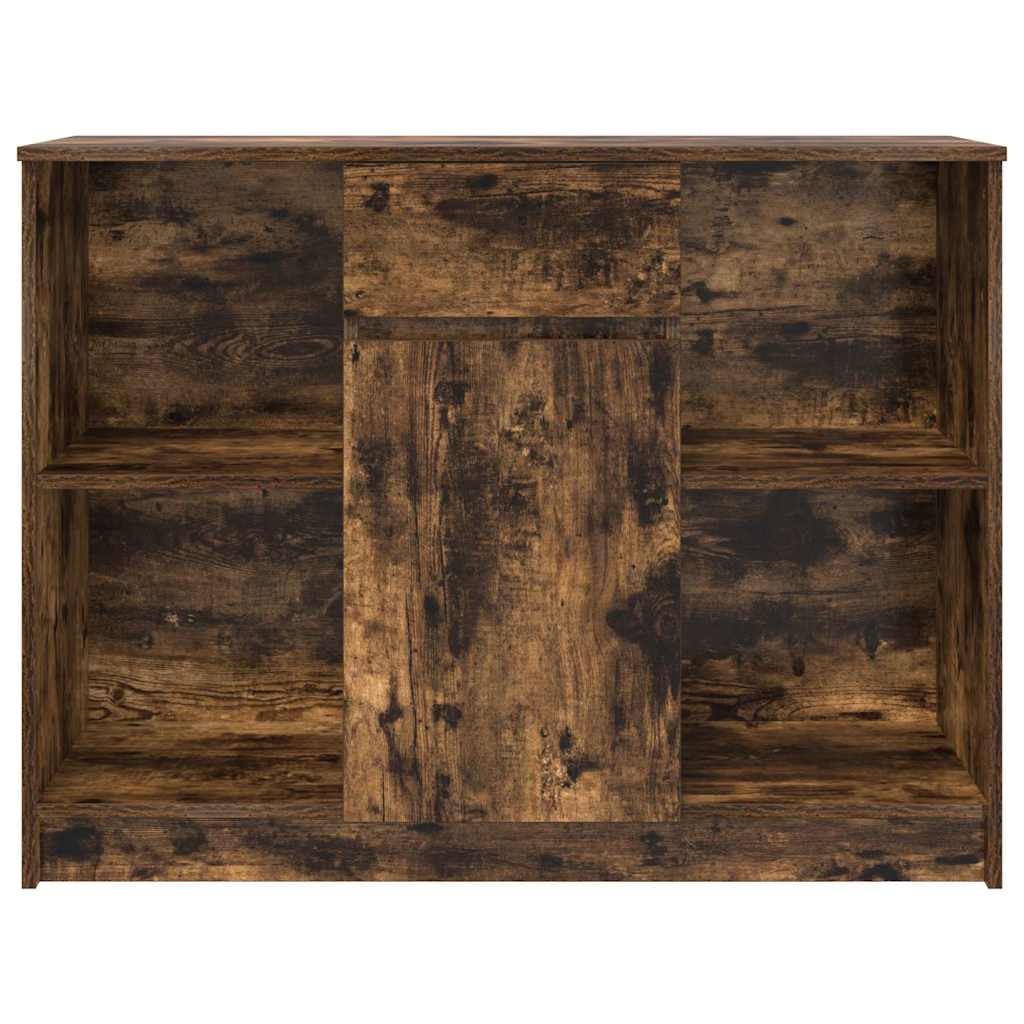 skænk med skuffe 101x35x76 cm konstrueret træ røget egetræ