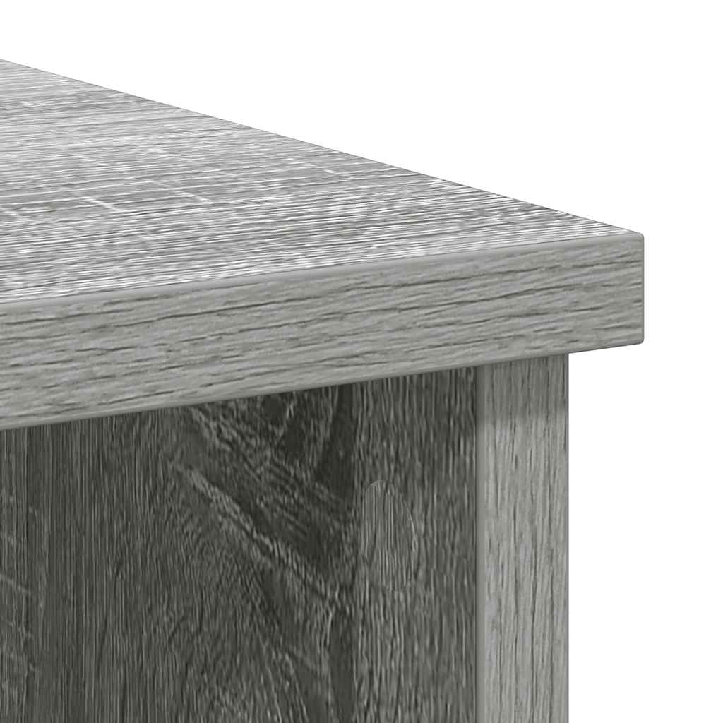 skænk med skuffe 101x35x76 cm konstrueret træ grå sonoma-eg