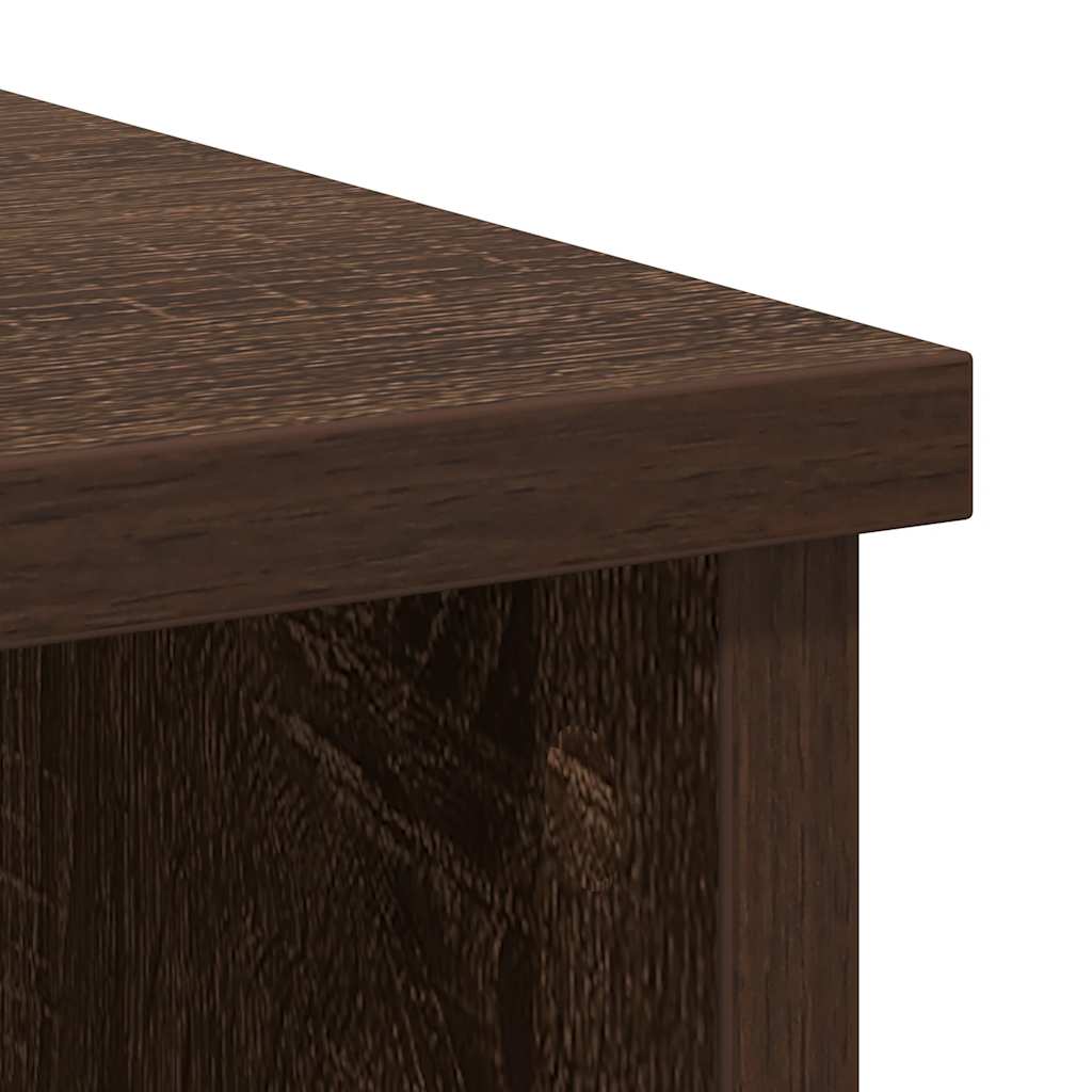 skænk med skuffe 101x35x76 cm konstrueret træ brun egetræ