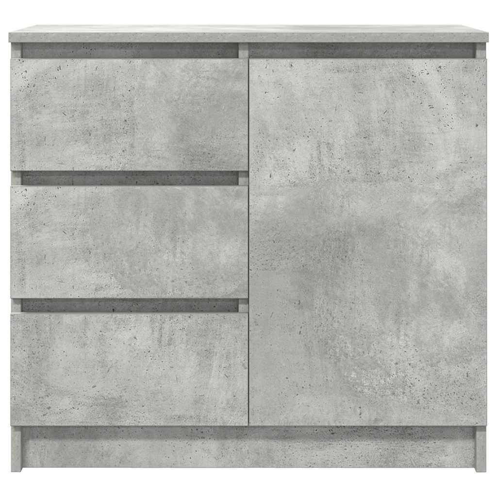 skænk med skuffe 71x35x65 cm konstrueret træ betongrå