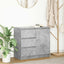 skænk med skuffe 71x35x65 cm konstrueret træ betongrå