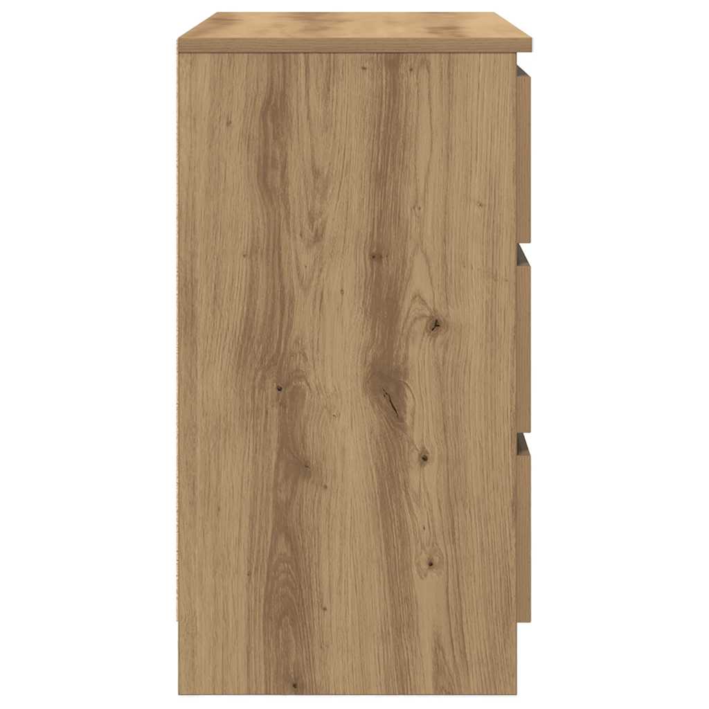 skænk med skuffe 71x35x65 cm konstrueret træ kunsteg