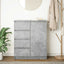 skænk med skuffer 71x35x84 cm konstrueret træ betongrå