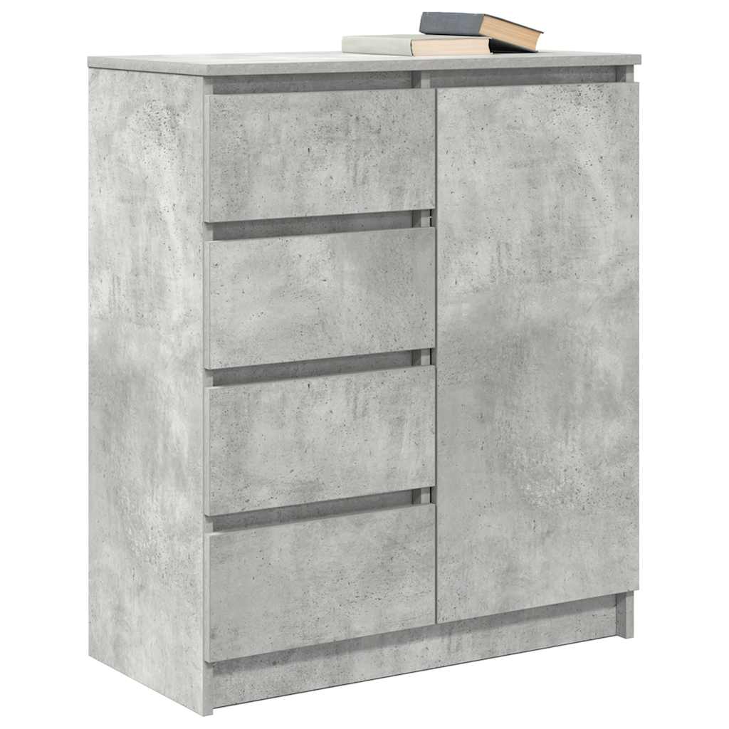 skænk med skuffer 71x35x84 cm konstrueret træ betongrå