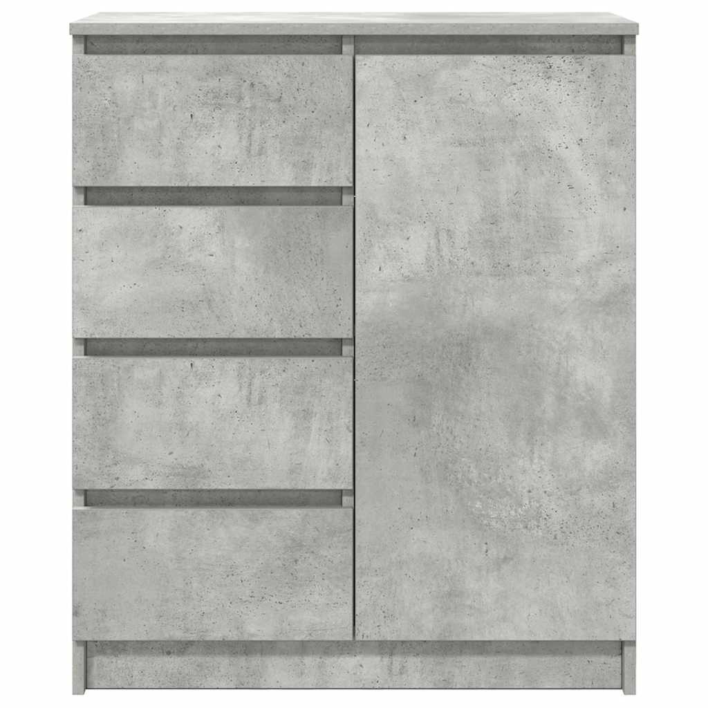 skænk med skuffer 71x35x84 cm konstrueret træ betongrå