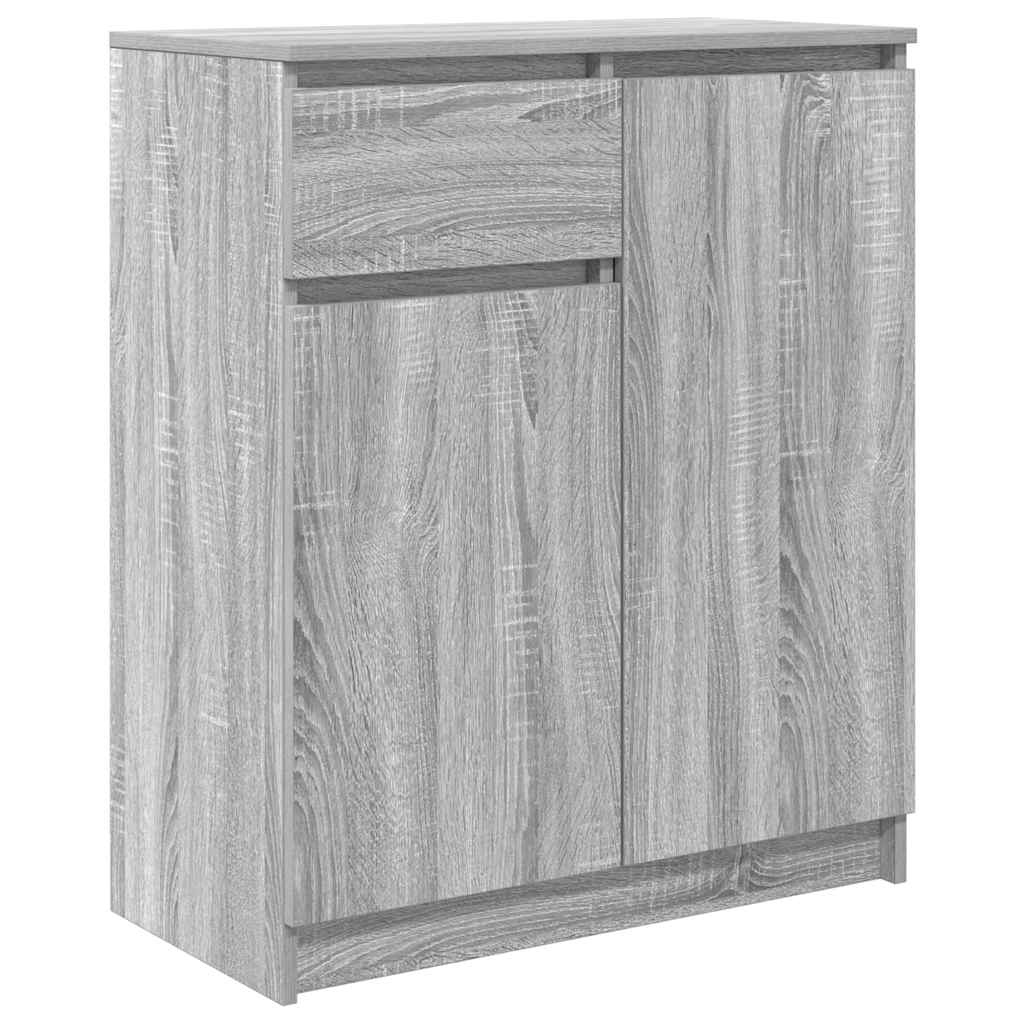 skænk med skuffe 71x35x84 cm konstrueret træ grå sonoma-eg