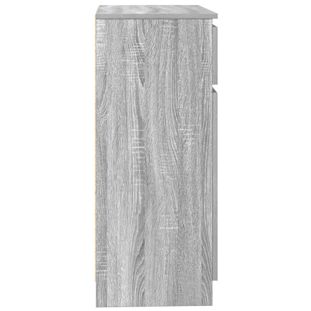 skænk med skuffe 71x35x84 cm konstrueret træ grå sonoma-eg
