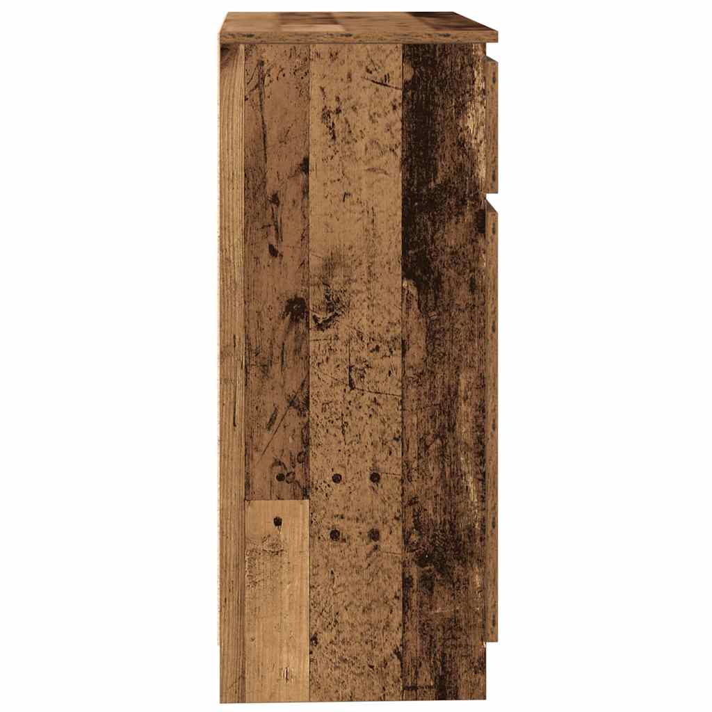 skænk med skuffe 71x35x84 cm konstrueret træ antikt træ